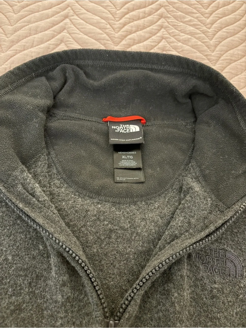 The North Face Men’s XL/TG Quarter Zip Sweater Gray Cotton Wool Blend Pullover